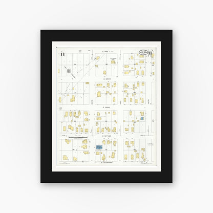 Old map wall art mockup — black gallery frame with white mat — Sanborn Fire Insurance Map from Midland, Midland County, Michigan (1926), Sheet #0011