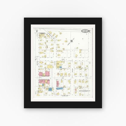 Old map wall art mockup — black gallery frame with white mat — Sanborn Fire Insurance Map from Centerburg, Knox County, Ohio (1926), Sheet #0002