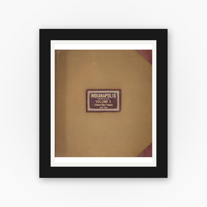 Old map wall art mockup — black gallery frame with white mat — Sanborn Fire Insurance Map from Indianapolis, Marion County, Indiana (1950), Sheet #0001
