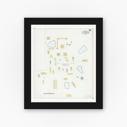 Old map wall art mockup — black gallery frame with white mat — Sanborn Fire Insurance Map from Stillwater, Washington County, Minnesota (1904), Sheet #0019