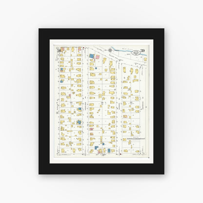 Old map wall art mockup — black gallery frame with white mat — Sanborn Fire Insurance Map from Beloit, Rock County, Wisconsin (1926), Sheet #0039