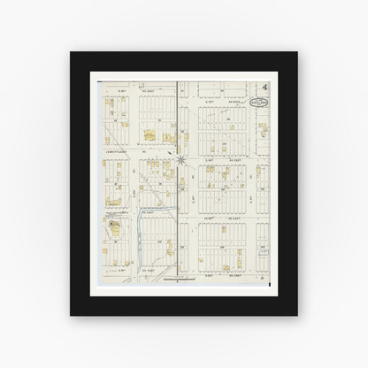 Old map wall art mockup — black gallery frame with white mat — Sanborn Fire Insurance Map from Ashland, Ashland County, Wisconsin (1895), Sheet #0004