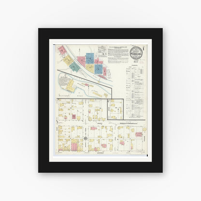 Old map wall art mockup — black gallery frame with white mat — Sanborn Fire Insurance Map from McConnelsville, Morgan County, Ohio (1911) - Complete Map Set