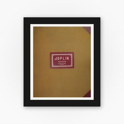 Old map wall art mockup — black gallery frame with white mat — Sanborn Fire Insurance Map from Joplin, Jasper County, Missouri (1950), Sheet #0001