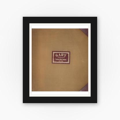Old map wall art mockup — black gallery frame with white mat — Sanborn Fire Insurance Map from Gary, Lake County, Indiana (1944), Sheet #0001