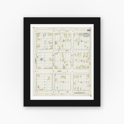 Old map wall art mockup — black gallery frame with white mat — Sanborn Fire Insurance Map from Ashland, Ashland County, Wisconsin (1890), Sheet #0020