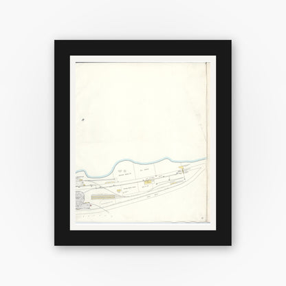 Old map wall art mockup — black gallery frame with white mat — Sanborn Fire Insurance Map from Chicago, Cook County, Illinois (Unknown), Sheet #0005