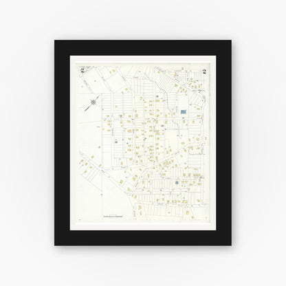 Old map wall art mockup — black gallery frame with white mat — Sanborn Fire Insurance Map from Clark's Summit, Lackawanna County, Pennsylvania (1933) - Complete Map Set