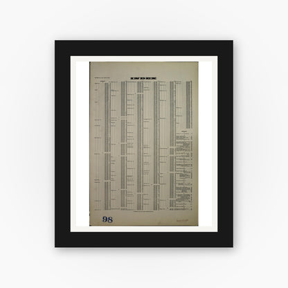 Old map wall art mockup — black gallery frame with white mat — Sanborn Fire Insurance Map from Chicago, Cook County, Illinois (1940), Sheet #0001