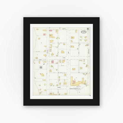 Old map wall art mockup — black gallery frame with white mat — Sanborn Fire Insurance Map from Milford, Pike County, Pennsylvania (1905), Sheet #0003
