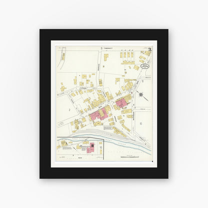 Old map wall art mockup — black gallery frame with white mat — Sanborn Fire Insurance Map from Luzerne, Luzerne County, Pennsylvania (1911), Sheet #0003