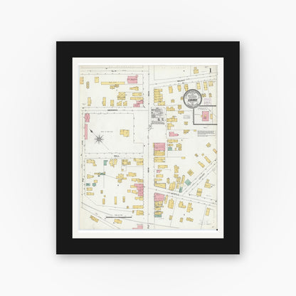 Old map wall art mockup — black gallery frame with white mat — Sanborn Fire Insurance Map from Girard, Erie County, Pennsylvania (1904) - Complete Map Set