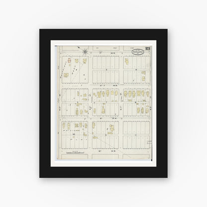 Old map wall art mockup — black gallery frame with white mat — Sanborn Fire Insurance Map from Ashland, Ashland County, Wisconsin (1890), Sheet #0023
