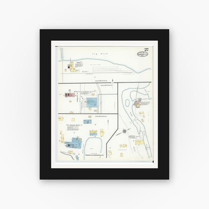 Old map wall art mockup — black gallery frame with white mat — Sanborn Fire Insurance Map from Marquette, Marquette County, Michigan (1911), Sheet #0027