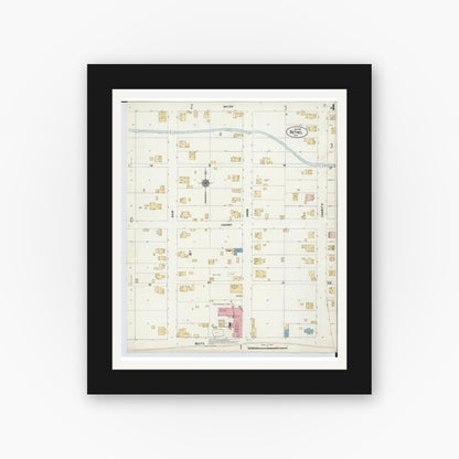 Old map wall art mockup — black gallery frame with white mat — Sanborn Fire Insurance Map from Bethel, Clermont County, Ohio (1912), Sheet #0004