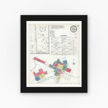 Old map wall art mockup — black gallery frame with white mat — Sanborn Fire Insurance Map from Collingswood, Camden County, New Jersey (1909) - Complete Map Set