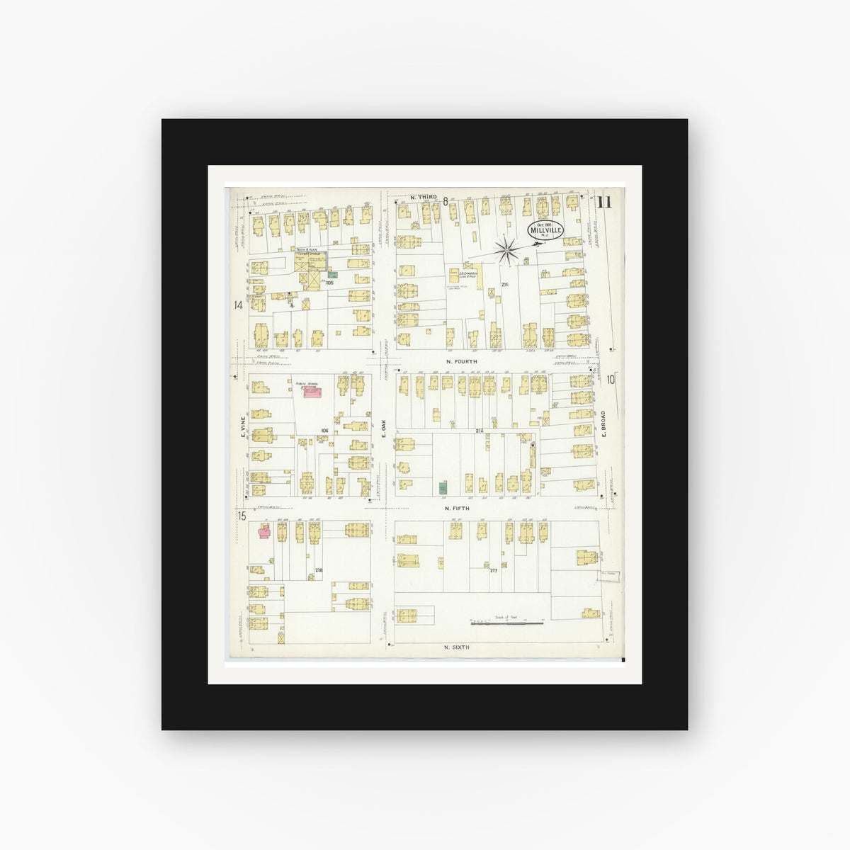 1128 Map Sanborn Fire Insurance Map from Millville, Cumberland County, New ...