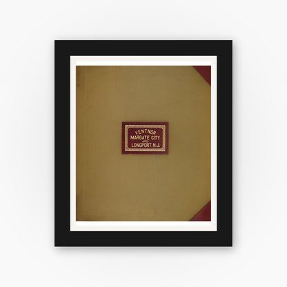 Old map wall art mockup — black gallery frame with white mat — Sanborn Fire Insurance Map from Ventnor, Atlantic County, New Jersey (1949), Sheet #0001