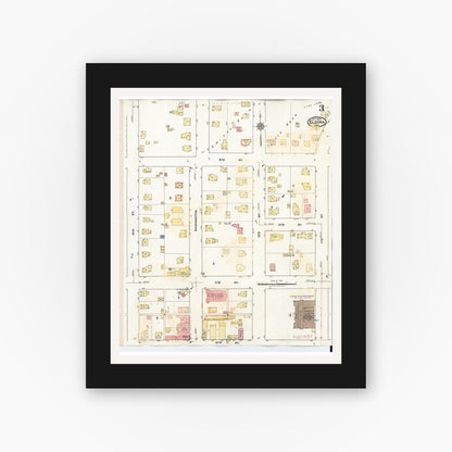 Old map wall art mockup — black gallery frame with white mat — Sanborn Fire Insurance Map from Eldora, Hardin County, Iowa (1940), Sheet #0003