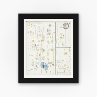 Old map wall art mockup — black gallery frame with white mat — Sanborn Fire Insurance Map from Champion, Marquette County, Michigan (1892) - Complete Map Set