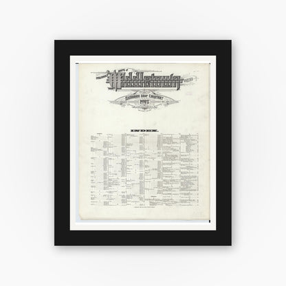 Old map wall art mockup — black gallery frame with white mat — Sanborn Fire Insurance Map from Middletown, Butler County, Ohio (1912), Sheet #0001