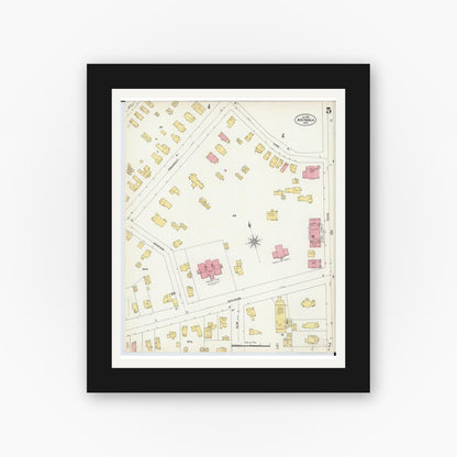 Old map wall art mockup — black gallery frame with white mat — Sanborn Fire Insurance Map from Ashtabula, Ashtabula County, Ohio (1903), Sheet #0005