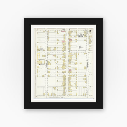 Old map wall art mockup — black gallery frame with white mat — Sanborn Fire Insurance Map from Tower City, Schuylkill County, Pennsylvania (1911), Sheet #0003