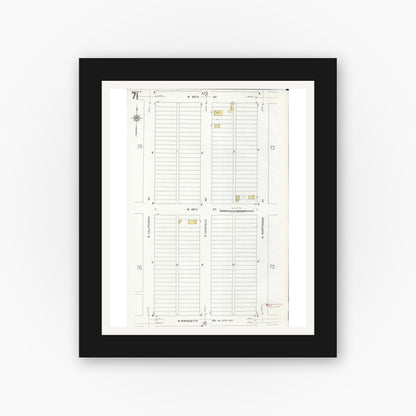 Old map wall art mockup — black gallery frame with white mat — Sanborn Fire Insurance Map from Chicago, Cook County, Illinois (1920), Sheet #0071