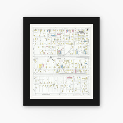 Old map wall art mockup — black gallery frame with white mat — Sanborn Fire Insurance Map from Hammonton, Atlantic County, New Jersey (1930), Sheet #0007