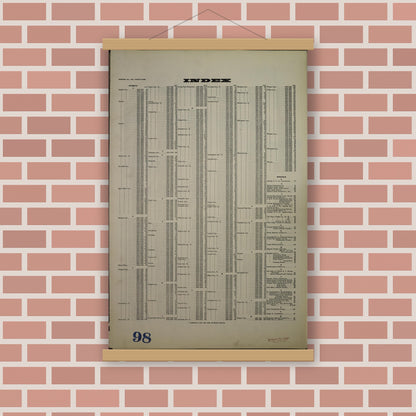 Old map wall art mockup — magnetic wood frame on brick wall — Sanborn Fire Insurance Map from Chicago, Cook County, Illinois (1940), Sheet #0001