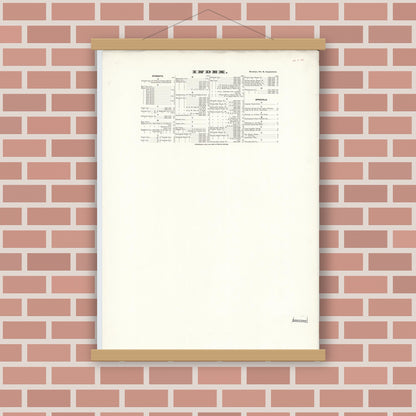 Old map wall art mockup — magnetic wood frame on brick wall — Sanborn Fire Insurance Map from Brooklyn, King  County, New York (1905), Sheet #0001