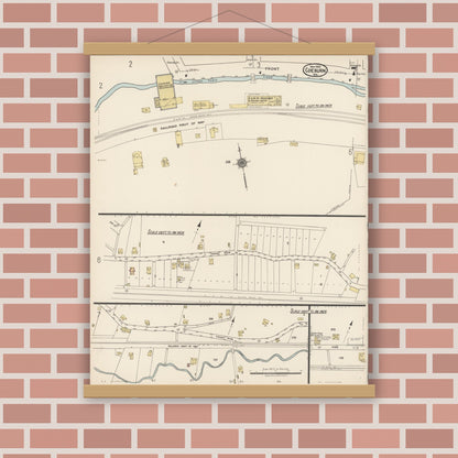 Old map wall art mockup — magnetic wood frame on brick wall — Sanborn Fire Insurance Map from Coeburn, Wise County, Virginia (1922), Sheet #0007