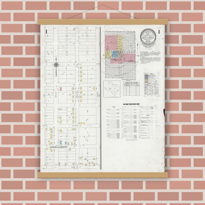Old map wall art mockup — magnetic wood frame on brick wall — Sanborn Fire Insurance Map from Big Lake, Reagan County, Texas (1949) - Complete Map Set