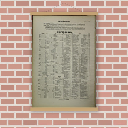 Old map wall art mockup — magnetic wood frame on brick wall — Sanborn Fire Insurance Map from Cincinnati, Hamilton County, Ohio (1891), Sheet #0001