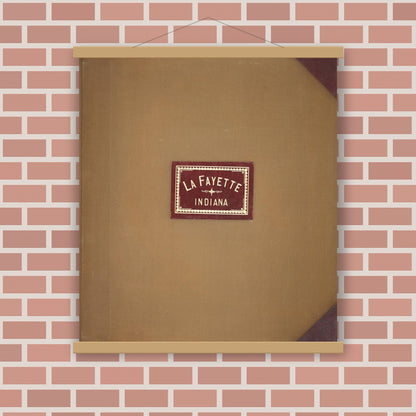 Old map wall art mockup — magnetic wood frame on brick wall — Sanborn Fire Insurance Map from Lafayette, Tippecanoe County, Indiana (1951), Sheet #0001