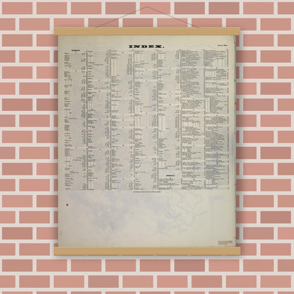 Old map wall art mockup — magnetic wood frame on brick wall — Sanborn Fire Insurance Map from Quincy, Norfolk County, Massachusetts (1906), Sheet #0001