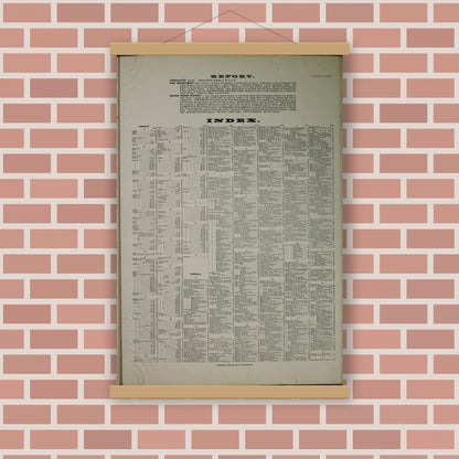 Old map wall art mockup — magnetic wood frame on brick wall — Sanborn Fire Insurance Map from Cincinnati, Hamilton County, Ohio (1887), Sheet #0001