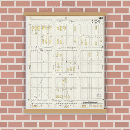 Old map wall art mockup — magnetic wood frame on brick wall — Sanborn Fire Insurance Map from Ashland, Ashland County, Wisconsin (1895), Sheet #0025