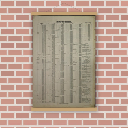 Old map wall art mockup — magnetic wood frame on brick wall — Sanborn Fire Insurance Map from Chicago, Cook County, Illinois (1908), Sheet #0001