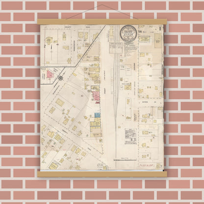 Old map wall art mockup — magnetic wood frame on brick wall — Sanborn Fire Insurance Map from Byron, Contra Costa County, California (1932) - Complete Map Set