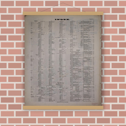 Old map wall art mockup — magnetic wood frame on brick wall — Sanborn Fire Insurance Map from Elizabeth, Union County, New Jersey (1903), Sheet #0001