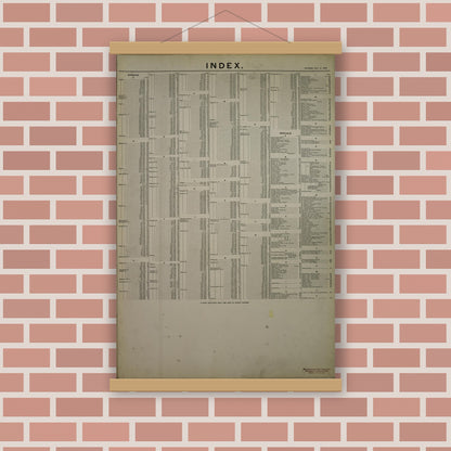 Old map wall art mockup — magnetic wood frame on brick wall — Sanborn Fire Insurance Map from Chicago, Cook County, Illinois (1905), Sheet #0001