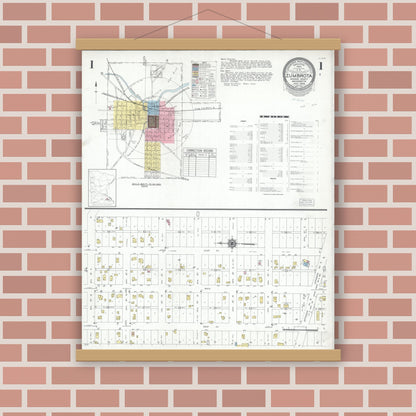 Old map wall art mockup — magnetic wood frame on brick wall — Sanborn Fire Insurance Map from Zumbrota, Goodhue County, Minnesota (1948) - Complete Map Set