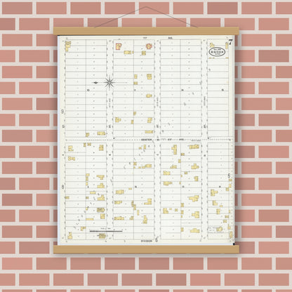 Old map wall art mockup — magnetic wood frame on brick wall — Sanborn Fire Insurance Map from Anoka, Anoka County, Minnesota (1904), Sheet #0007