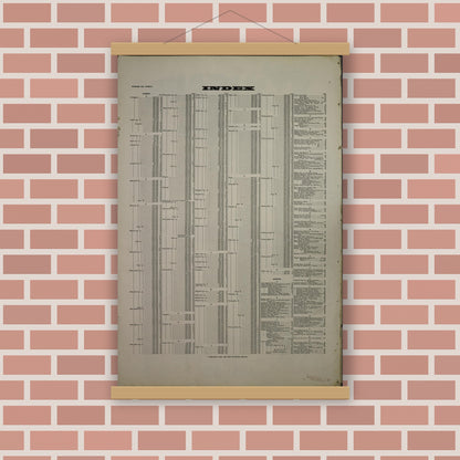 Old map wall art mockup — magnetic wood frame on brick wall — Sanborn Fire Insurance Map from Chicago, Cook County, Illinois (1918), Sheet #0001