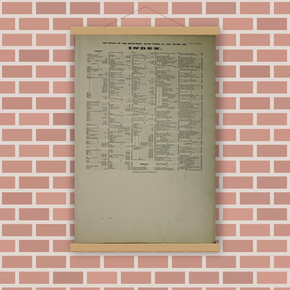 Old map wall art mockup — magnetic wood frame on brick wall — Sanborn Fire Insurance Map from Cleveland, Cuyahoga County, Ohio (1887), Sheet #0001