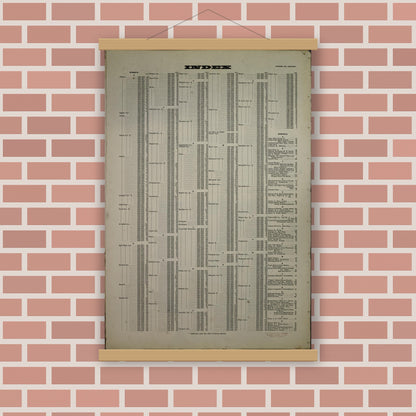 Old map wall art mockup — magnetic wood frame on brick wall — Sanborn Fire Insurance Map from Chicago, Cook County, Illinois (1913), Sheet #0001