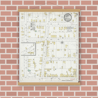 Old map wall art mockup — magnetic wood frame on brick wall — Sanborn Fire Insurance Map from Whitestone, Queens County, New York (1895) - Complete Map Set