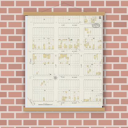 Old map wall art mockup — magnetic wood frame on brick wall — Sanborn Fire Insurance Map from Ashland, Ashland County, Wisconsin (1895), Sheet #0002