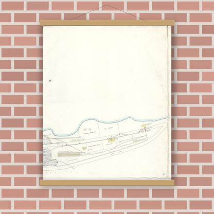 Old map wall art mockup — magnetic wood frame on brick wall — Sanborn Fire Insurance Map from Chicago, Cook County, Illinois (Unknown), Sheet #0005